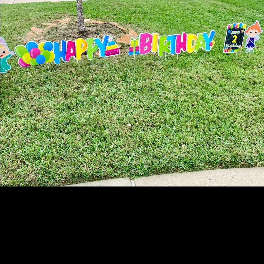 CoComelon Birthday Yard Signs w/Metal Stakes